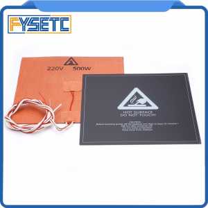 Silicone Heater Pad Mat 200X200mm 220V 500W + 200*200mm Frosted Sticker Build Sheet Plate For Cube Prusa i3 3D Printer