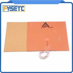 220V 600W Silicone Heater Pad Mat 300X300mm + Adhesive Cork Sheets 300*300*3mm Heated Bed Hot Plate For TEVO Tornado Lulzbot