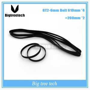 For 3D Printer part  Ultimaker 2 UM2 synchronous belt closed loop rubber 4*GT2-6mm Belt 610mm 2*200mm 3D0100*4+3D0101*2