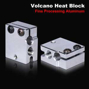 High Quality Volcano Heater Block Aluminum For E3D Volcano Hotend PT100 Sensor Thermistor Cartrodge 3D Printer Parts Heat Block