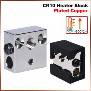 CR10 Heater Block Plated Copper Swiss CR 10 Hotend Heat Block For MK8 Silicone Socks Nozzle BMG Extruder Cr10s Ender3 Upgrade
