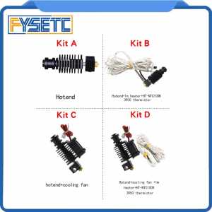 3D Printer Parts Improved 3D V6 Hexagon Universal Hotend Kit 0.4mm/1.75mm Straight Through Throat Extruder Hot End Kit