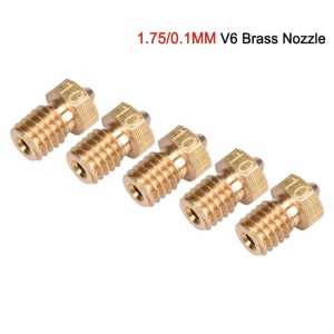 3D Printer Parts nozzle V6&V5 J-Head brass nozzle extruder nozzles 0.1 mm 1.75mm For j-head hotend extruder printer Nozzle