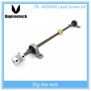 T8*8 Lead screw 400mm 8mm spacing 2mm+ brass copper nut + KP08  bearing Bracket +5*25*8mmFlexible Coupling for 3D printer&CNC