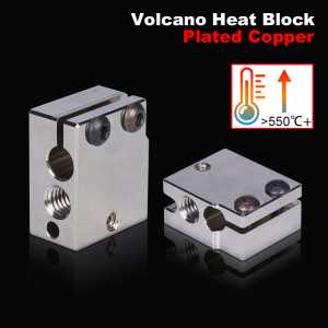 Volcano Heat Block Plated Copper 3D Printer Parts For E3d J-head Hotend BMG Titan Extruder Heater Block PT100 Sensor