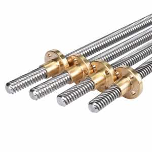 T8 Lead Screw 350/380MM with Copper Nut  OD 8mm Pitch 2mm Thread 8mm Length 350mm trapezoidal spindle screw For 3D Printer parts