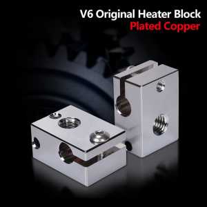 V6 Plated Copper Heater Block Original For E3d V6 J-head Hotend 3D Printer Parts Heat Block for Sensor BMG Extruder Titan