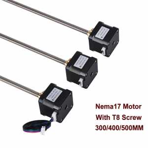 Nema17 Stepper Motor Screw 17HS4401S-T8x8-300/400/500mm lead screw With Copper nut lead 8mm for 3d printer parts