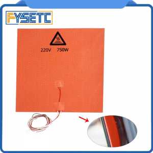 1PC Silicone Heater Pad 330x330mm 220V 750W With Thermistor & Adhesive For Tronxy X5S 3D Printer HeatBed Upgrade