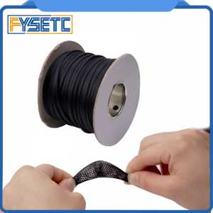 100Meter  Expandable Braided PET Premium Cable 6mm/8mm/10mm Dia Sleeve Black Certification ROHS 3D Printer Accessories