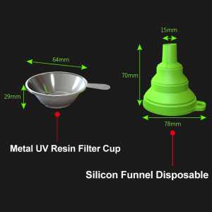 High Quality Metal UV Resin Filter Cup+Silicon Funnel Disposable for ANYCUBIC Photon DLP SLA 3D Printer Parts