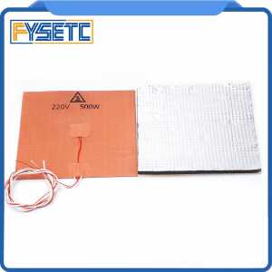 220V 500W Silicone Heater Pad Mat 200X200mm + Foil Self-adhesive Heat Insulation Cotton 200*200*10mm For Cube Prusa i3