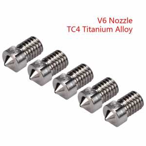 3D Printer Titanium alloy TC4 Nozzle J-Head Extruder 0.3/0.4/0.6/0.8/1.0mm Stainless Steel nozzle For 1.75mm Supply For 3D V6 V5