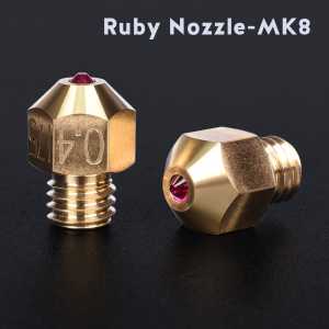 1/2PC MK8 Ruby Nozzle High Temperature 0.4MM 1.75MM M6 for special materials PETG ABS PEI PEEK NYLON vs V6 nozzle j-head hotend