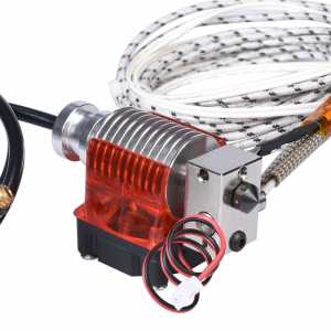 High Temperature V6 J-head Hotend Plated Copper Hardened Steel Nozzle Heat Block Heatsink Extruder Fan 12V 24V 50W for PETG PEEK