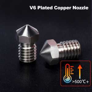 High Performance V6 Plated Copper Nozzle Durable 3D Printer Parts 1.75MM Filament M6 Thread for E3D V6 Hotend Titan BMG Extruder