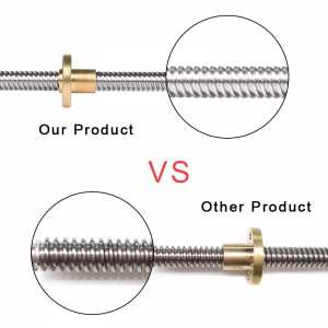 3pcs 3D Printer Lead Screw THSL-300-8D Lead Screw Dia 8MM Thread 8mm Length 300mm trapezoidal spindle screw with copper nut