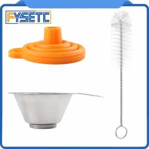 FYSETC Collapsible Funnels and Stainless Steel Resin Filter Cups for Pouring Resin Back into Bottle 3D Printer Accessories
