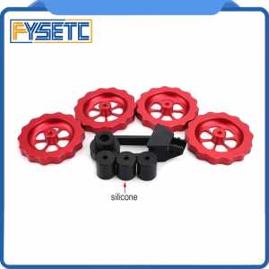 Silicone Solid Spacer And Bed Mount Strain Relief Bracket + Red Knob Leveler M4 Thread Twist Leveling For CR-10/CR10S Ender-3