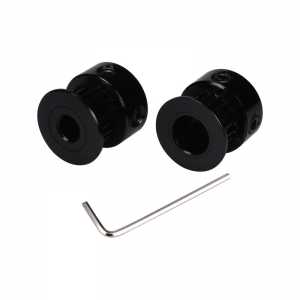 BIQU Latest 3D printer part GT2 Black Color Aluminum Timing Belt pulley 20 teeth for GT2-6mm Width Timing Belt RepRap 3D Printer