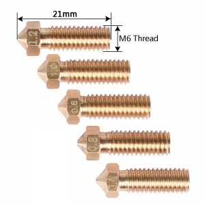 5PCS Volcano Nozzle 3D printer All metal Brass Extruder nozzle 0.6/0.8/1.0/1.2mm For 1.75/3mm filament for 3D Printer parts