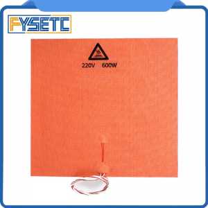 1PC 300X300mm Silicone Heater Pad Silicone Heater Mat Heatbed 220V 600W With NTC 100K Thermistor 3M Adhesive