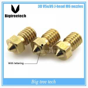 50Pcs 3D printer 3D V6&V5 J-Head brass nozzle extruder nozzles 0.2/0.25/0.3/0.4/0.5/0.6/0.8/1.0 mm For 1.75/3.0mm supplies