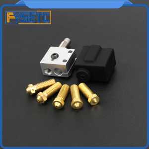 1set Volcano V1 Silicone Socks +Aluminium Volcano Block +5pcs Nozzle+ 1.75mm Hotend Throat For Prusa i3 3D Printer Hotend
