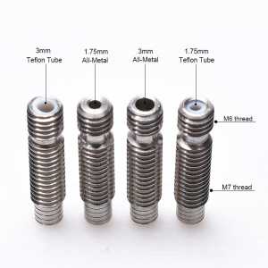 1/5PC V6 Throat Heat Break Hotend Throat All Metal or Teflonto Tube Stainless Steel for 1.75/3.0mm Bowden&Direct J-head Hotend