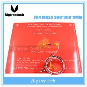 300*300*2.0 MK2A RepRap RAMPS 1.4 PCB Heatbed MK2A +LED+Resistor+cable +100k ohm Thermistors PCB heat bed