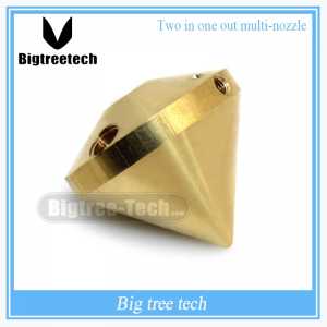 Brass 2 In 1 Out Hotend nozzle Multi Color Nozzle 2colors nozzle 0.4mm For 1.75mm  Diamond hotend V6 Heatsink 3D Printer