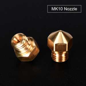 High Precision MK10 Nozzle 0.2/0.4/0.6/0.8mm Copper M7 Threaded Parts For Extrusion 1.75mm Filament Brass 3D Printer Parts