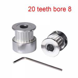 10PCS 3D Printer GT2 Timing Pulley 20 Tooth Wheel Alumium Bore 8mm fit for 2GT belt Width 6mm For Reprap 3D Printers Parts