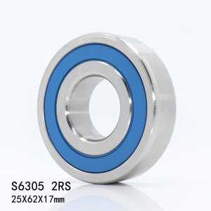 2PCS S6305RS Bearing 25*62*17 mm ABEC-3 440C Stainless Steel S 6305RS Ball Bearings 6305 Stainless Steel Ball Bearing