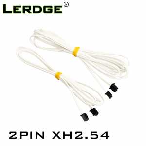 LERDGE XH2.54 2PIN Connection line 1M and 2M 3D Printer Parts White high temperature resistant flexible cord Dupont Line 2pcs