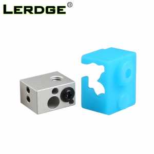 LERDGE 3D Printer Parts XCR-NV6 heat block For J-head Extruder HotEnd heater block with Silicone Sock 0.4mm Nozzle Replace V5 V6