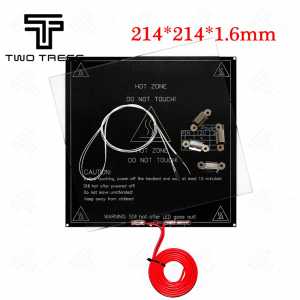 Hot bed Black RepRap 3D printer Heatbed (214*214*1.6mm) black hot bed+black wires+100K Glass Plate For&Mendel use for 3D printer