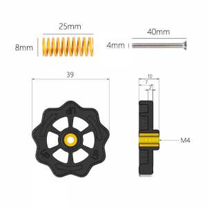 LERDGE 3D Printer Hotbed Parts M4 Nut+Spring+Screw Leveling Kit CR-10 Ender3 Twist Nuts Platform Screw Calibration Accessories