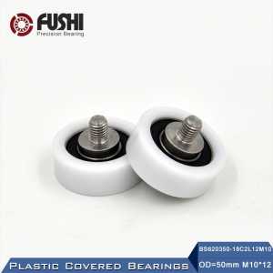 6203 2RS Screw Pulley Bearing OD 50 mm M10*12 ( 2 PCS ) Doors and Windows Roller Mute Wheel POM 6203 RS Plastic Covered Bearings
