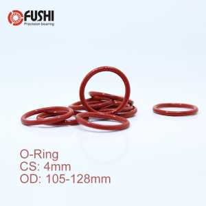 CS4mm Silicone O RING OD 105/108/110/115/118/120/125/128*4 mm 20PCS O-Ring VMQ Gasket seal Thickness 4mm ORing White Red Rubber