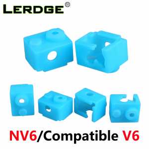 LERDGE 3D Printer Parts V6 Silicone Sock Heated Block Use XCR-NV6 HeatingBlock Hotend Extruder Blue 1pc