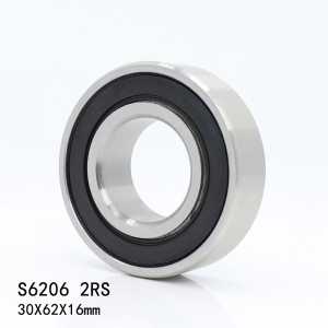 2PCS S6206RS Bearing 30*62*16 mm ABEC-3 440C Stainless Steel S 6206RS Ball Bearings 6206 Stainless Steel Ball Bearing