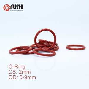 CS2mm Silicone O RING OD 5/5.5/6/6.5/7/7.5/8/8.5/9*2 mm 100PCS O-Ring VMQ Gasket seal Thickness 2mm ORing White Red Rubber