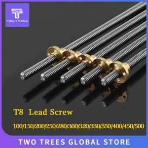 3D Printers Parts T8 Lead Screw 100mm 150mm 250mm 300mm 330mm 350mm lead screw 8mm Trapezoidal Screws Copper Nuts Leadscrew Part
