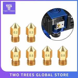 5pcs/lot MK8 Nozzle 0.2mm/0.3mm/0.4mm/0.5mm Copper for 3D Printer part  Extrusion 1.75mm filament Threaded Head Brass Nozzle