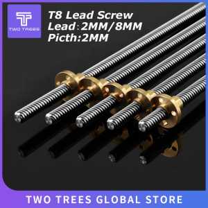 T8 Lead Screw 100mm 150mm 250mm 300mm 330mm 350mm lead screw 8mm Trapezoidal Screws Copper Nuts Leadscrew Part 3D Printers Parts