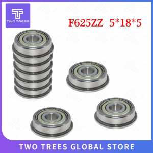 10pcs a lot F625-2Z F625ZZ F625zz F625 zz Flanged Flange Deep Groove Ball Bearings 5 x 18 x 5mm for 3D printer Stainless Steel