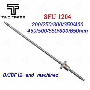 SFU1204-150/200/250/300/350/400/450/500/550/600mm Ball Screw Rolled C7 ballscrew with flange single ball nut for BK/BF10 (12mm)