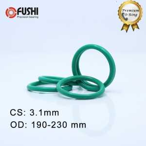 CS3.1mm FKM Rubber O RING OD 190/195/200/205/210/215/220/225/230*3.1 mm 5PCS O-Ring Fluorine Gasket Oil seal Green ORing