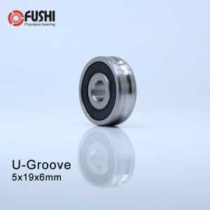 Outer Ring With U-groove Bearing 5*19*6 mm 10PCS Wire Cable Pulley Bearing Walking Heavy Pulley Crane U Groove Wheel Bearings
